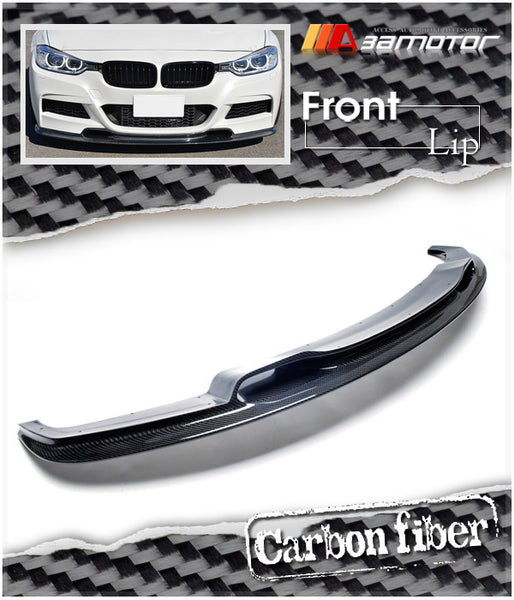 Carbon Fiber V Front Bumper Lip Spoiler fit for 2012-2019 BMW F30 / F31 3-Series M Sport Package