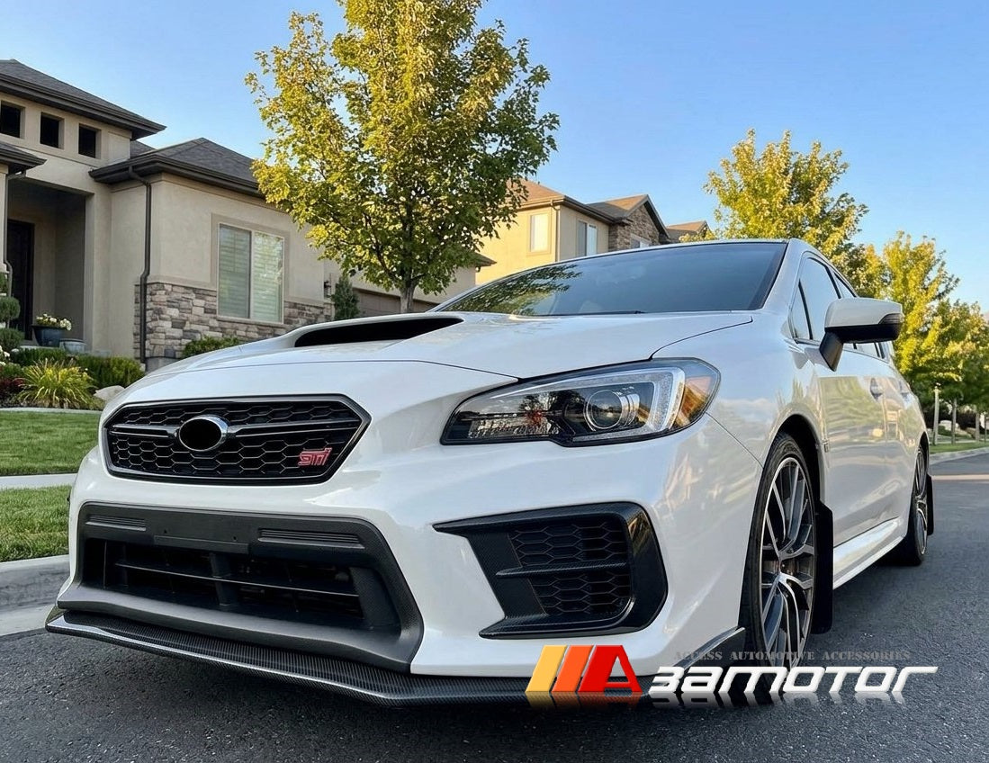 Carbon Fiber ST Front Bumper Lip Spoiler fit for 2015-2021 Subaru WRX / WRX STI