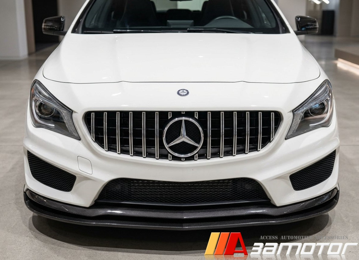Carbon Fiber R Front Bumper Lip Spoiler fit for 2014-2016 Mercedes W117 / C117 CLA Class AMG & CLA45