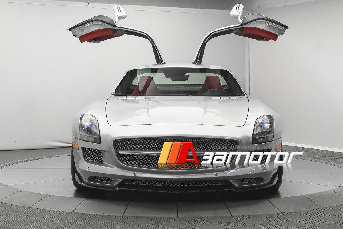 Carbon Fiber R Front Bumper Lip Spoiler fit for 2011-2014 Mercede W197 C197 SLS AMG