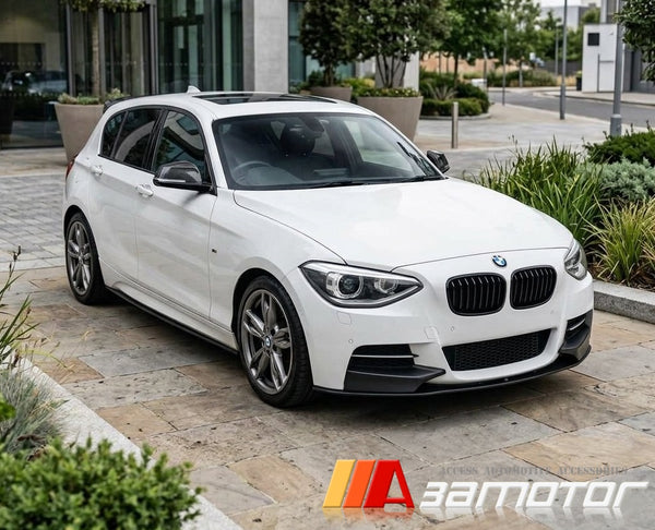 Gloss Black P Front Bumper Lip Spoiler fit for 2012-2014 BMW F20 / F21 1-Series Pre-LCI M Sport