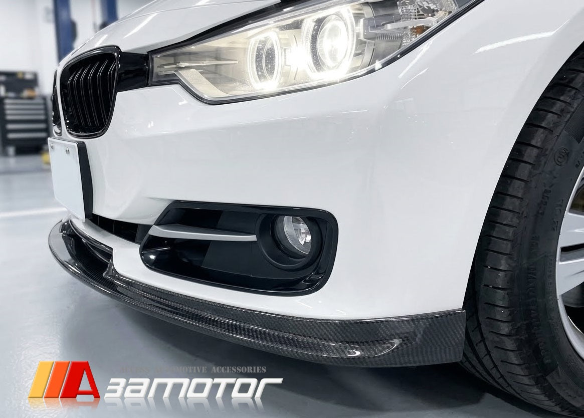 Carbon Fiber Front Bumper Lip Spoiler fit for 2012-2015 BMW F30 Pre-LCI 3-Series Sedan