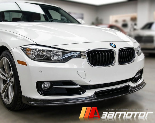 Carbon Fiber Front Bumper Lip Spoiler fit for 2012-2015 BMW F30 Pre-LCI 3-Series Sedan