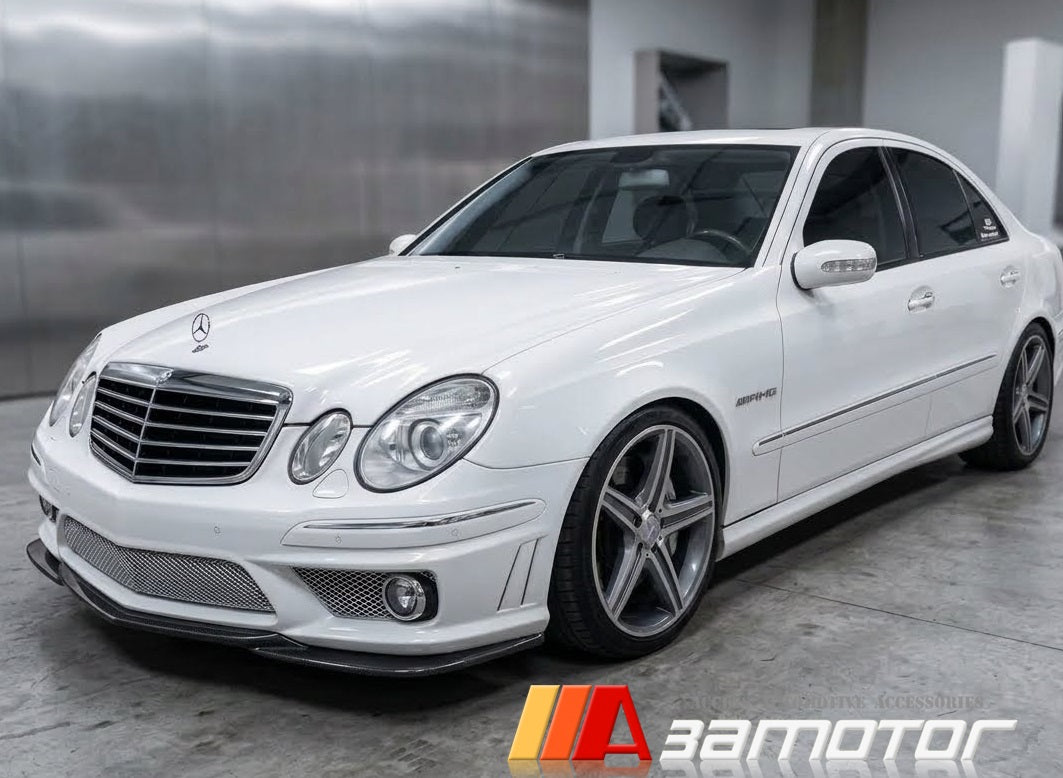 Carbon Fiber Front Bumper Lip Spoiler fit for 2007-2009 Mercedes W211 E63 Facelift AMG