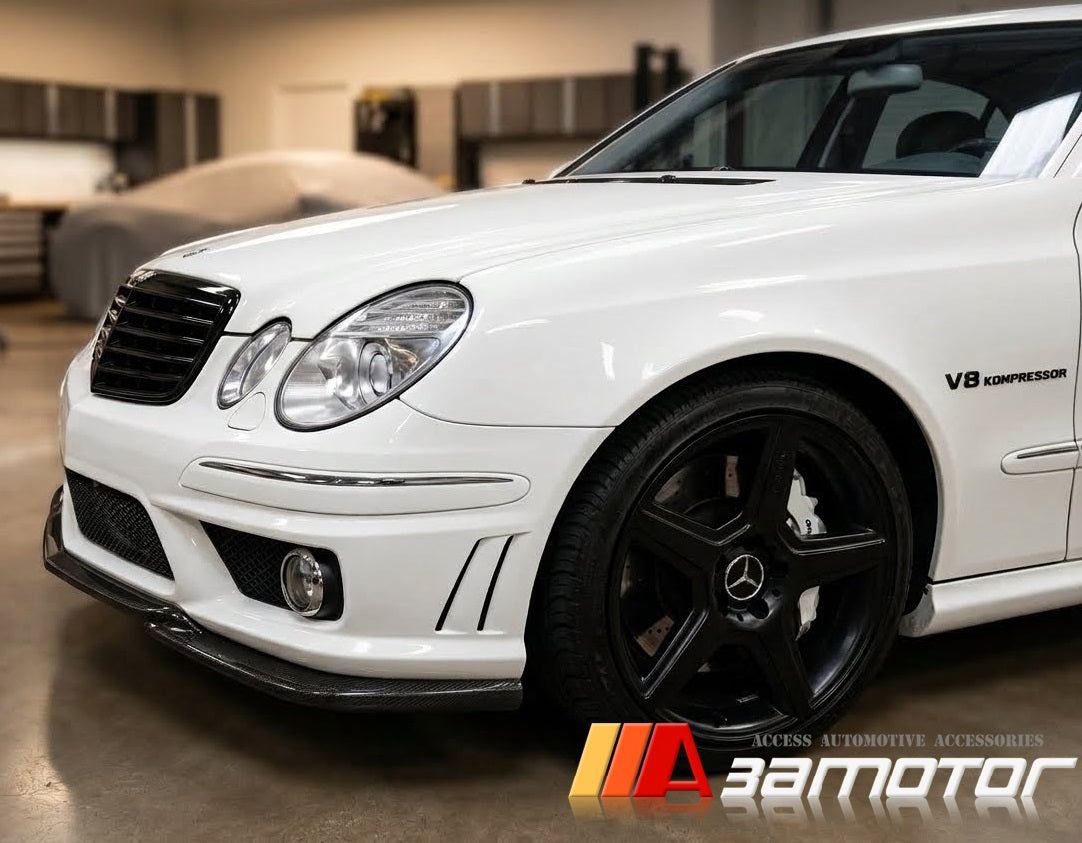 Carbon Fiber Front Bumper Lip Spoiler fit for 2007-2009 Mercedes W211 E63 Facelift AMG