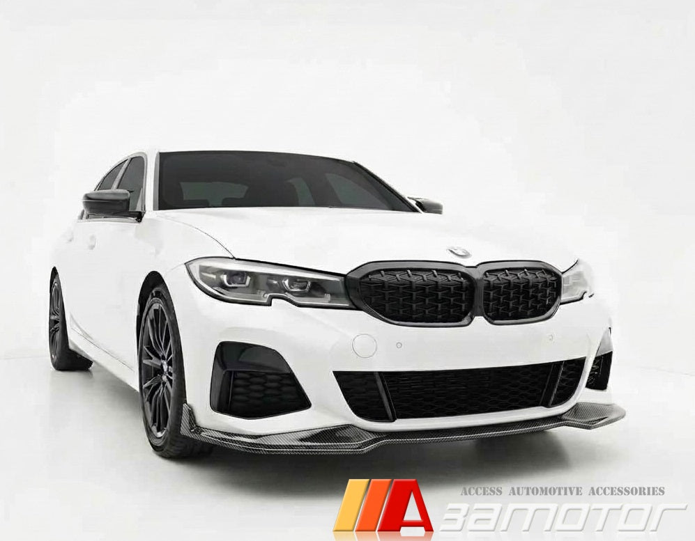Carbon Fiber Front Bumper Lip Spoiler fit for 2019-2021 BMW G20 / G21 Pre-LCI 3-Series M Sport
