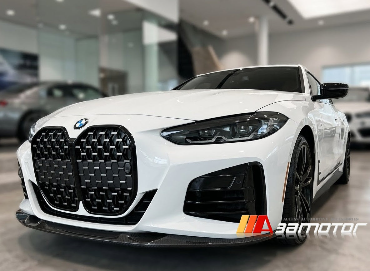 Carbon Fiber Front Bumper Lip Spoiler fit for 2019-2023 BMW G22 / G23 4-Series M Sport