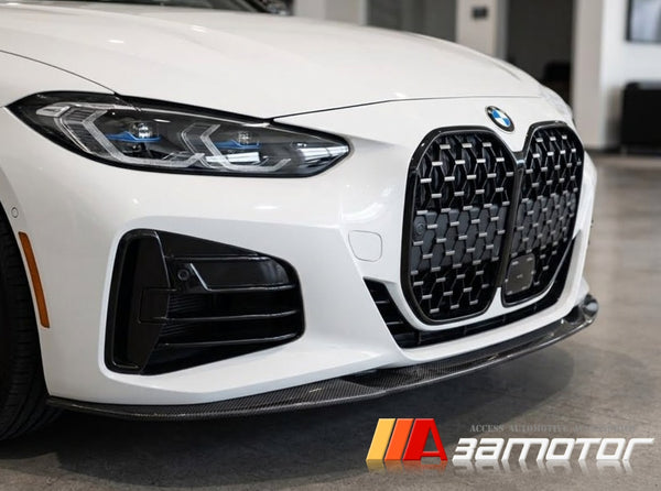 Carbon Fiber Front Bumper Lip Spoiler fit for 2019-2023 BMW G22 / G23 4-Series M Sport