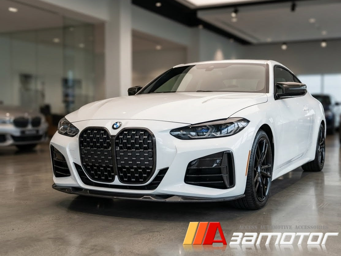 Carbon Fiber Front Bumper Lip Spoiler fit for 2019-2023 BMW G22 / G23 4-Series M Sport
