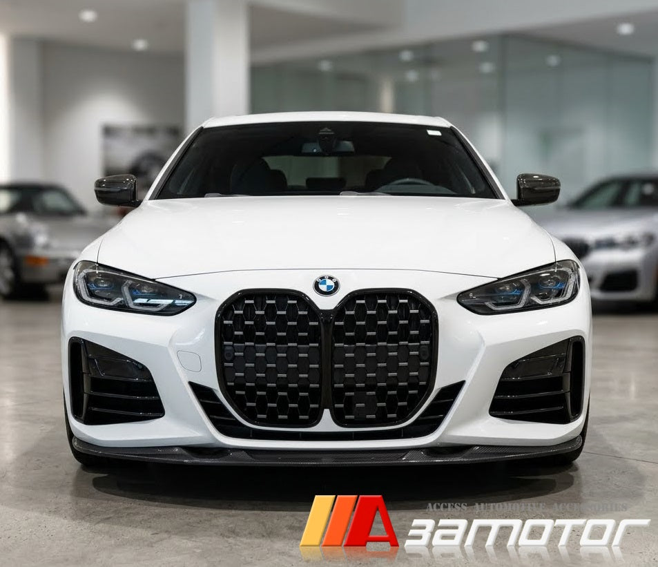 Carbon Fiber Front Bumper Lip Spoiler fit for 2019-2023 BMW G22 / G23 4-Series M Sport