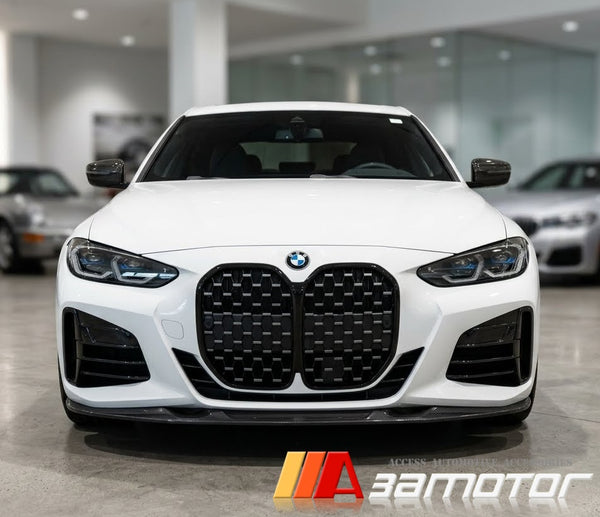 Carbon Fiber Front Bumper Lip Spoiler fit for 2019-2023 BMW G22 / G23 4-Series M Sport