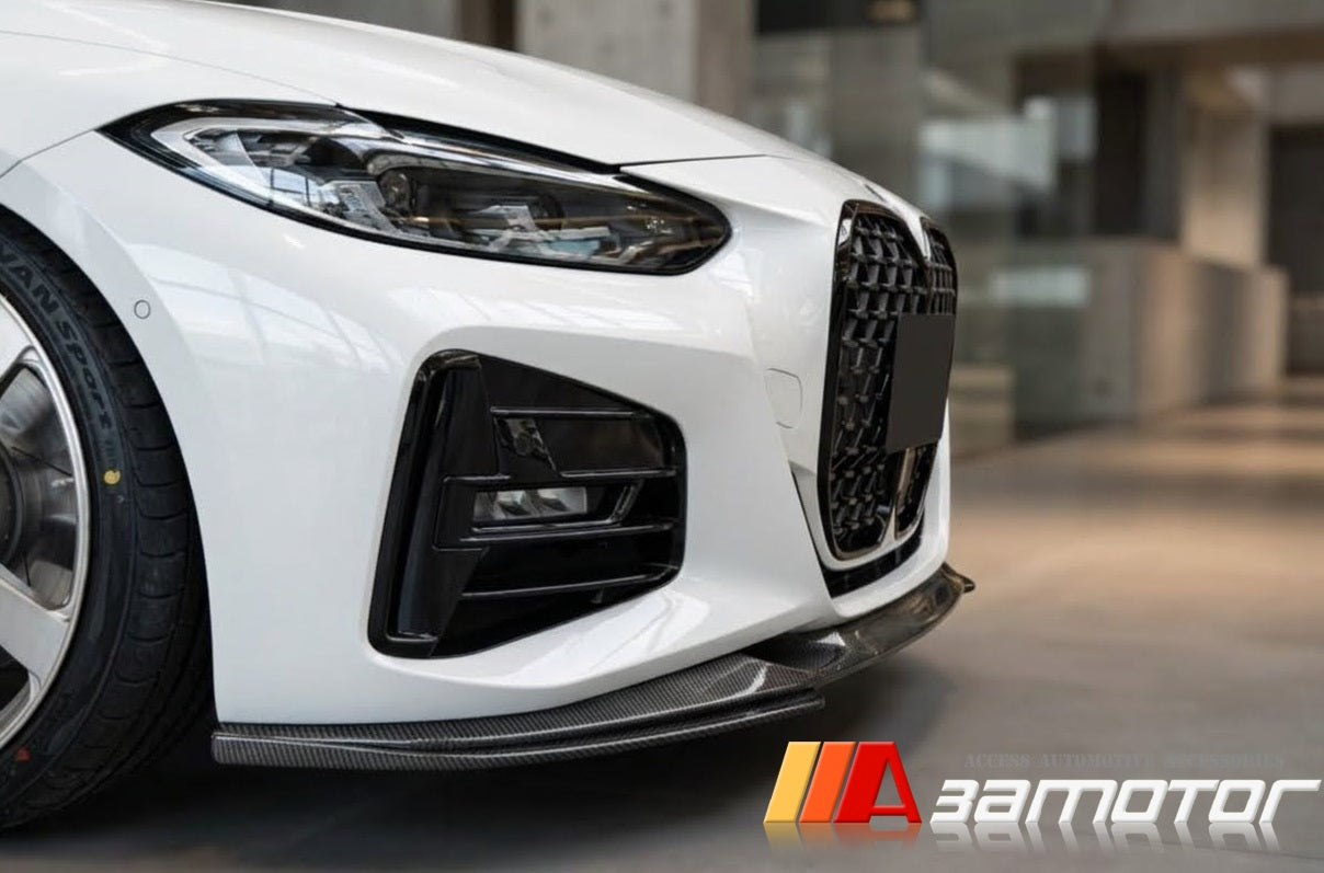 Carbon Fiber MP Front Bumper Lip Spoiler fit for 2019-2023 BMW G22 / G23 Pre-LCI 4-Series M Sport