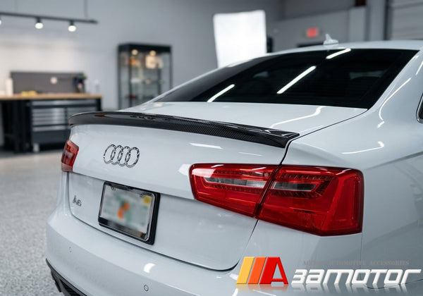 Carbon Fiber Rear Trunk Spoiler Wing fits 2012-2018 Audi A6 C7 Sedan