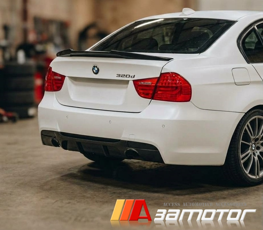 Painted Rear Trunk Spoiler Wing #668 Jet Black fit for 2006-2011 BMW E90 3-Series Sedan