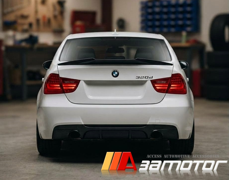 Painted Rear Trunk Spoiler Wing #668 Jet Black fit for 2006-2011 BMW E90 3-Series Sedan