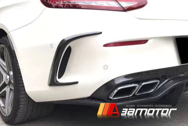 Carbon Fiber Rear Bumper Vent Canards Set fit for 2015-2021 Mercedes C205 C63 AMG Coupe