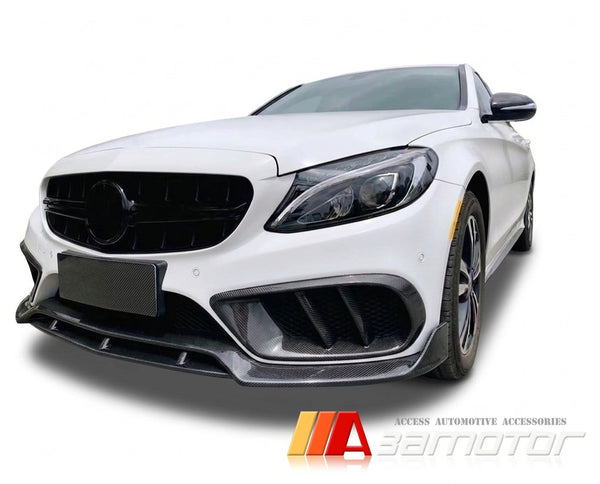 Carbon Fiber Fog Light Cover Air Ducts Set fit for 2015-2018 A205 / C205 / W205 / S205 C43 AMG