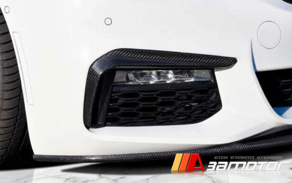 Carbon Fiber Front Bumper Trim Splitters Set fit for 2018-2020 BMW G30 Pre-LCI M Sport