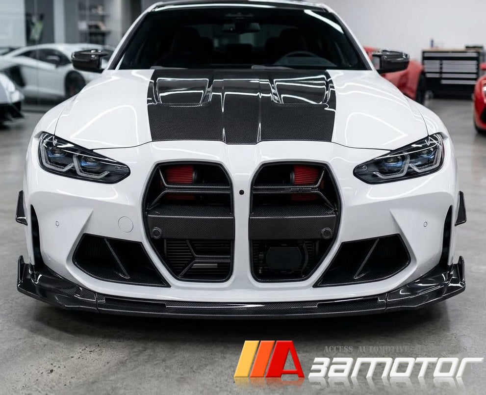 Dry Carbon Fiber CSL Front Bumper Grille fit for 2021-2026 BMW G80 M3 / G82 G83 M4 with ACC