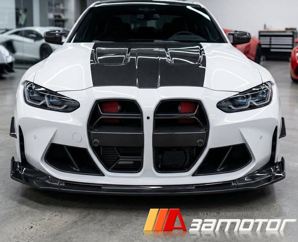 Dry Carbon Fiber CSL Front Bumper Grille fit for 2021-2026 BMW G80 M3 / G82 G83 M4 with ACC