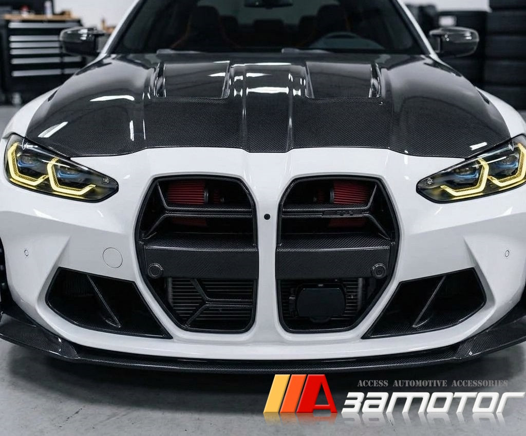 Dry Carbon Fiber CSL Front Bumper Grille fit for 2021-2026 BMW G80 M3 / G82 G83 M4 with ACC