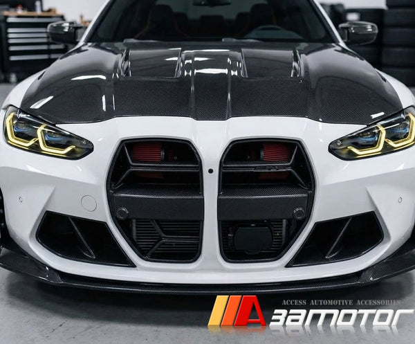 Dry Carbon Fiber CSL Front Bumper Grille fit for 2021-2026 BMW G80 M3 / G82 G83 M4 with ACC