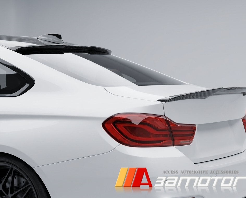Carbon Fiber Roof Window Spoiler V Style fits 2014-2020 BMW F82 M4 / F32 4-Series