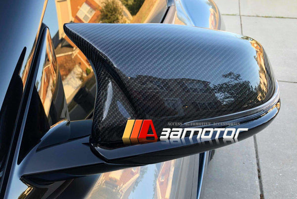 3AMOTOR Dry Carbon Fiber M Side Mirror Covers Replacement Set fits BMW X1 F48 / X2 F39 / Z4 G29 / 2-Series F44 / 1-Series F40 / Toyota Supra A90