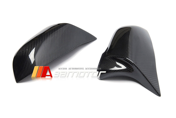 3AMOTOR Dry Carbon Fiber M Side Mirror Covers Replacement Set fits BMW X1 F48 / X2 F39 / Z4 G29 / 2-Series F44 / 1-Series F40 / Toyota Supra A90