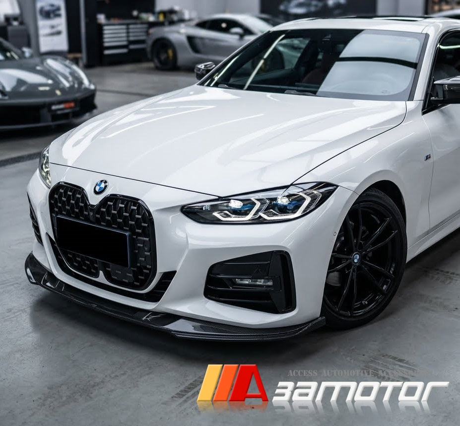 Carbon Fiber 3D Front Lip Under Splitters Set fit for 2021-2023 BMW G22 / G23 4-Series M Sport
