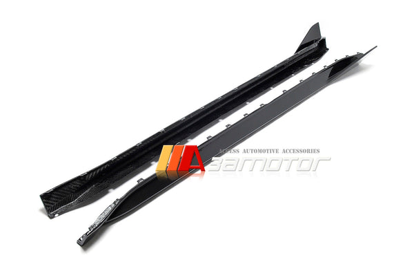 3AMOTOR Replacement Dry Carbon Fiber MP Side Skirt Extensions Set fits 2021-2025 BMW G80 M3 Sedan