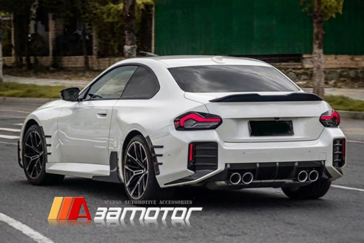 3AMOTOR Dry Carbon Fiber MP Side Skirt Extensions Set fits 2023-2026 BMW G87 M2 Coupe