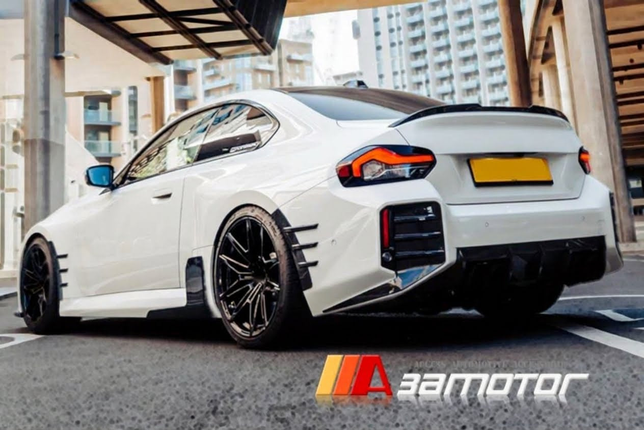 3AMOTOR Dry Carbon Fiber MP Side Skirt Extensions Set fits 2023-2026 BMW G87 M2 Coupe