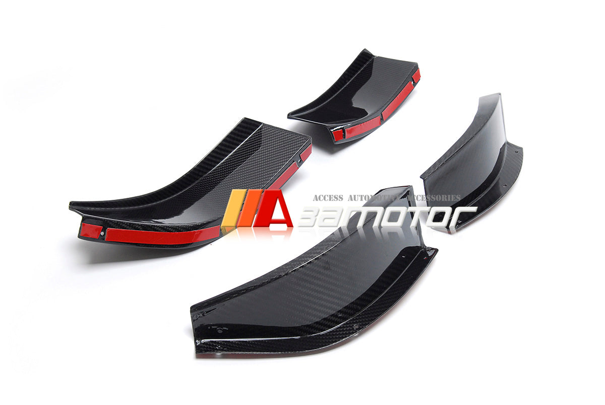 3AMOTOR Dry Carbon Fiber GT4 Style Front Bumper Side Canards Set fits BMW G80 M3 / G82 G83 M4