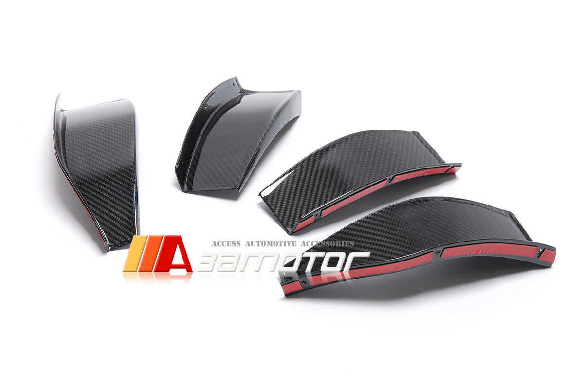 3AMOTOR Dry Carbon Fiber GT4 Style Front Bumper Side Canards Set fits BMW G80 M3 / G82 G83 M4