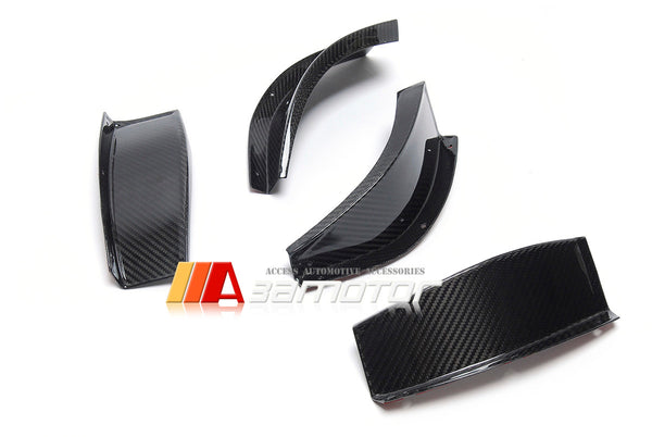 3AMOTOR Dry Carbon Fiber GT4 Style Front Bumper Side Canards Set fits BMW G80 M3 / G82 G83 M4