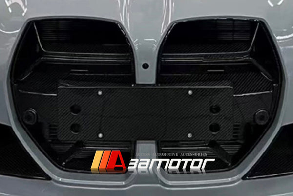 3AMOTOR Dry Carbon Fiber Front License Plate Holder fits 2021-2025 BMW G80 M3 / G82 G83 M4