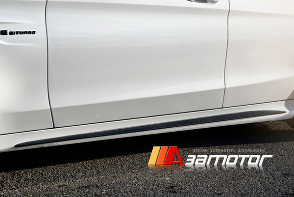 Gloss Black Side Skirt Rocker Panels Set fit for 2015-2021 Mercedes W205 Sedan C-Class AMG / C63