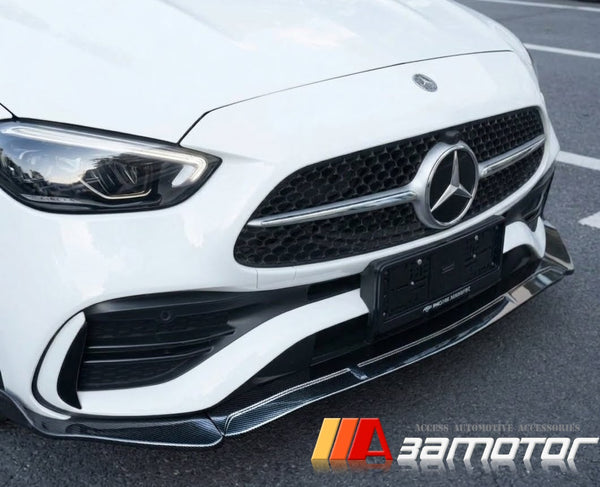 Carbon Fiber Front Bumper Lip Splitters 3 PCS Set fit for 2022-2025 Mercedes W206 C-Class AMG