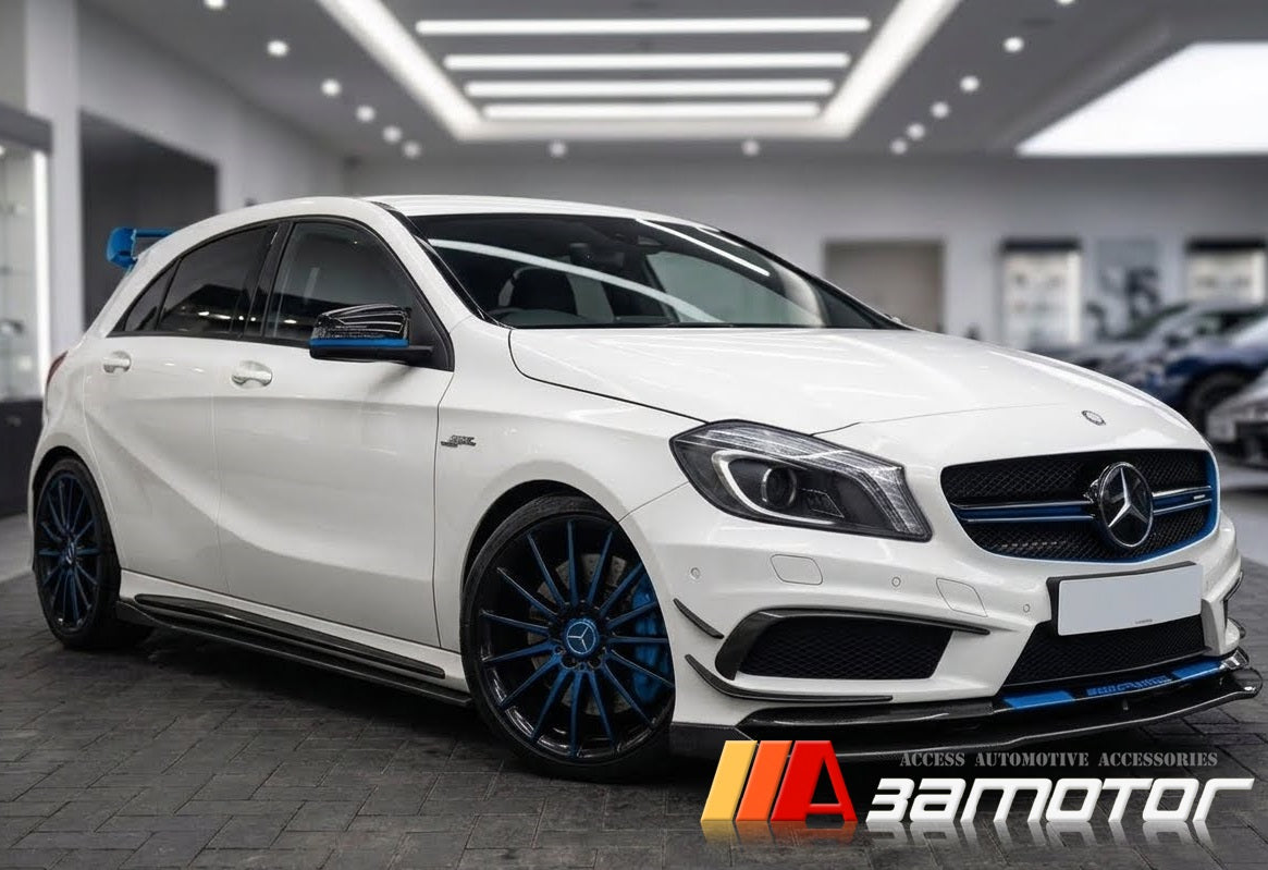 Carbon Fiber Side Skirt Extensions Set fit for 2013-2018 Mercedes W117 CLA45 / W176 A45 AMG