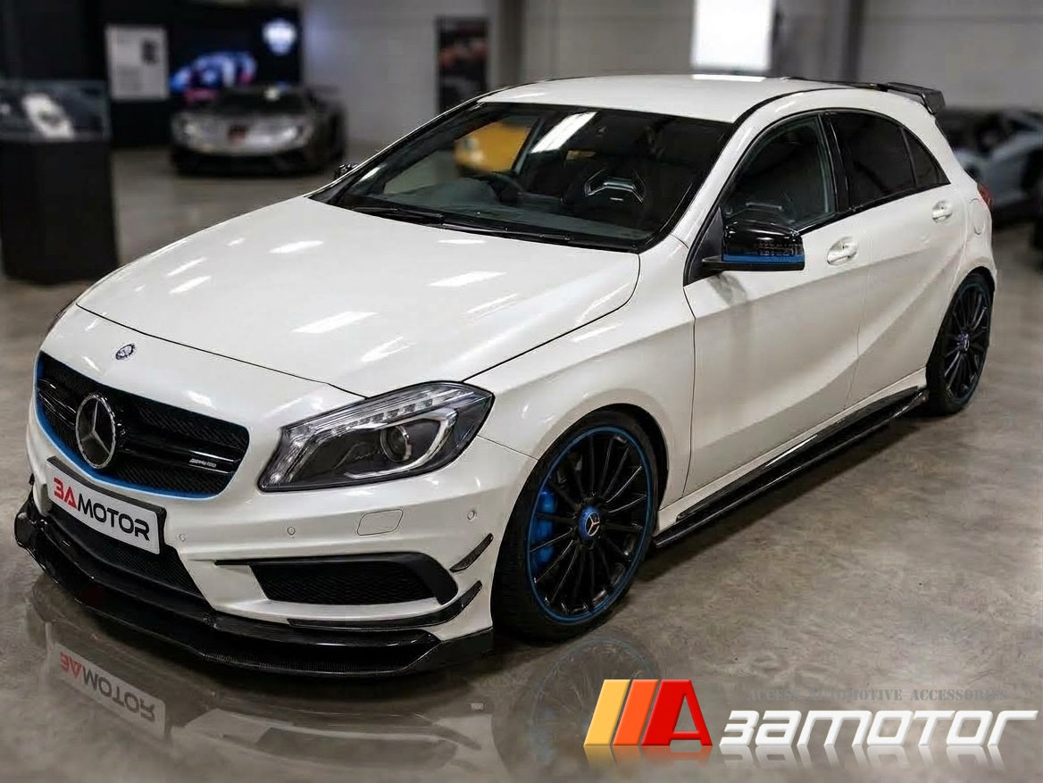 Carbon Fiber Side Skirt Extensions Set fit for 2013-2018 Mercedes W117 CLA45 / W176 A45 AMG