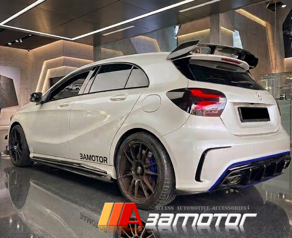 Carbon Fiber Side Skirt Extensions Set fit for 2013-2018 Mercedes W117 CLA45 / W176 A45 AMG