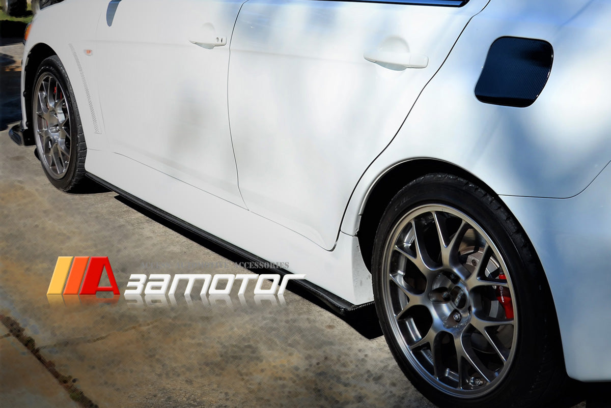 Carbon Fiber R Side Skirt Extensions Set fit for Mitsubishi Lancer Evolution X EVO 10