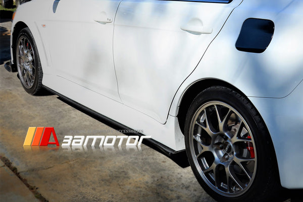 Carbon Fiber R Side Skirt Extensions Set fit for Mitsubishi Lancer Evolution X EVO 10