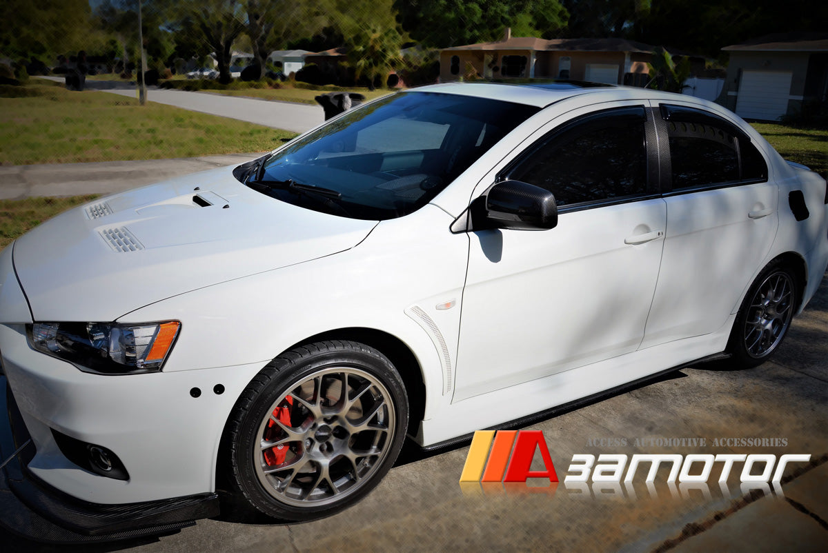 Carbon Fiber R Side Skirt Extensions Set fit for Mitsubishi Lancer Evolution X EVO 10