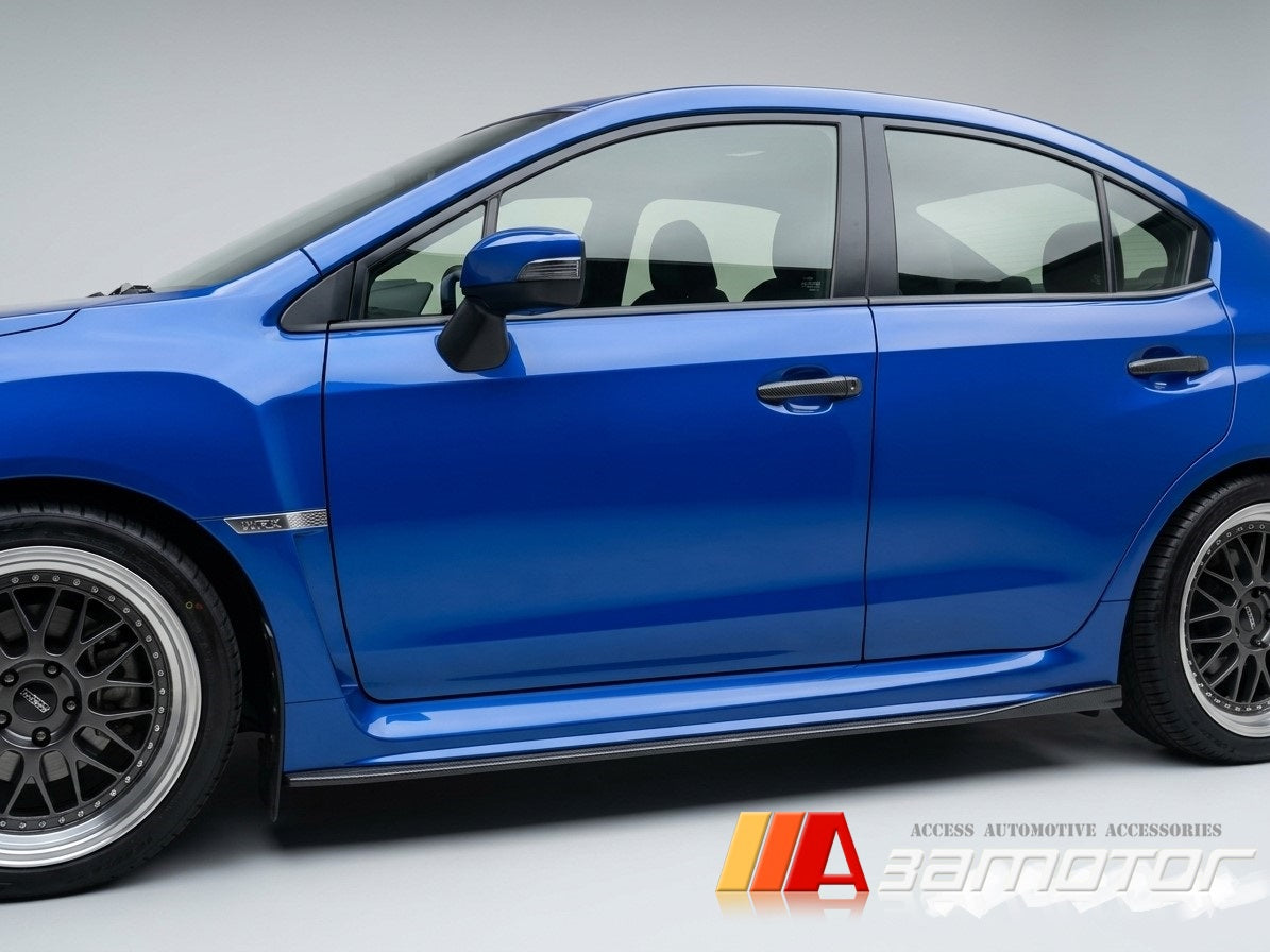 Carbon Fiber V Side Skirt Extensions Set fit for 2015-2021 Subaru WRX / WRX STI