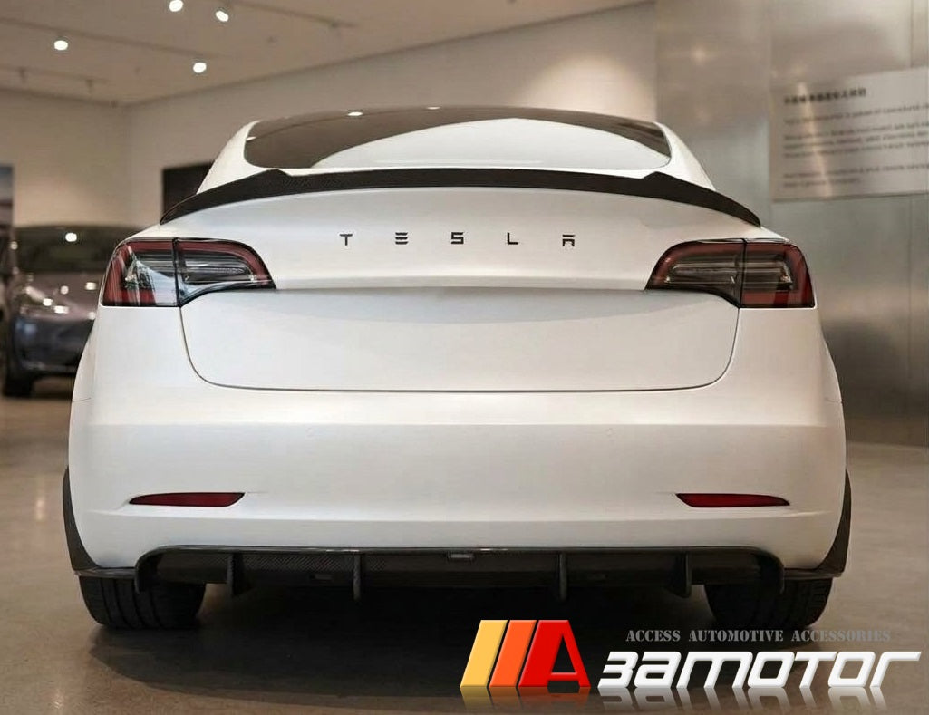 Carbon Fiber RZ Style Rear Trunk Spoiler Wing fit for 2021-2025 Tesla Model Y