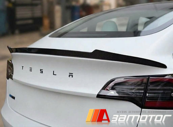 Carbon Fiber RZ Style Rear Trunk Spoiler Wing fit for 2021-2025 Tesla Model Y