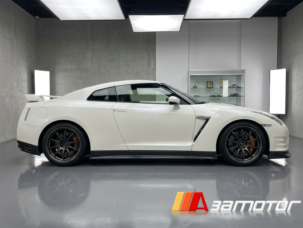 Carbon Fiber Side Skirt Extensions Set fit for 2008-2016 Nissan GT-R R35 CBA DBA