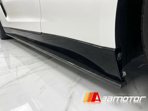 Carbon Fiber Side Skirt Extensions Set fit for 2008-2016 Nissan GT-R R35 CBA DBA